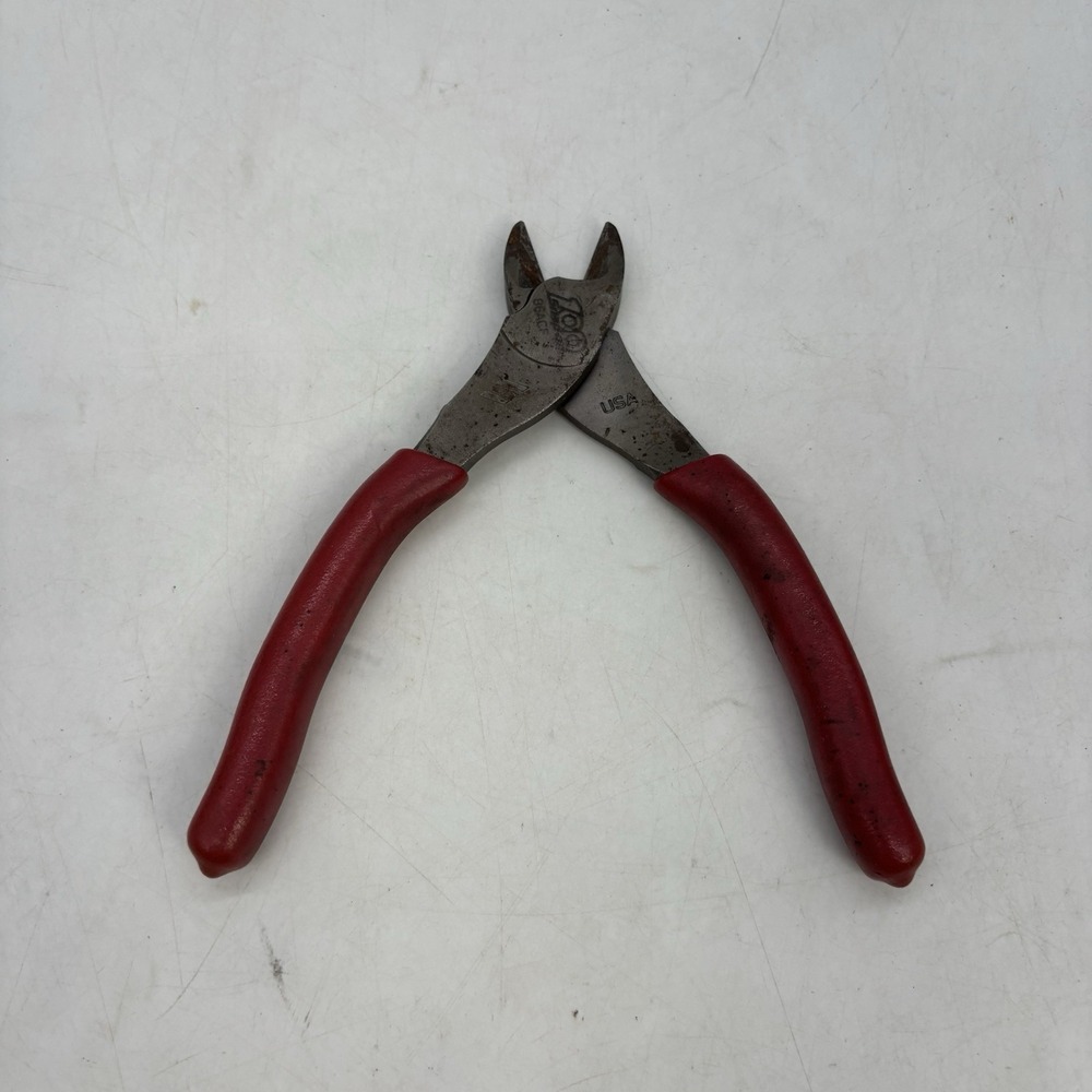 (MA5) Snap-on 86ACF 8.5" inch Red Soft Grip Diagonal Cutter Pliers Red Grip Used